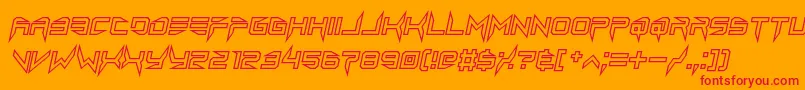 Police lethal injector hollow2 italic – polices rouges sur fond orange