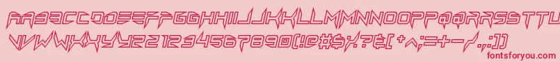 Fonte lethal injector hollow2 italic – fontes vermelhas em um fundo rosa