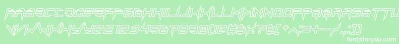 lethal injector hollow2 italic-fontti – valkoiset fontit vihreällä taustalla