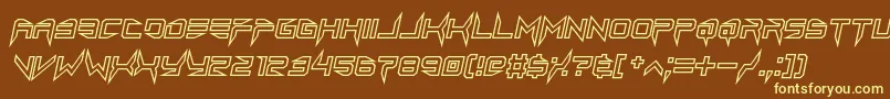 Шрифт lethal injector hollow2 italic – жёлтые шрифты на коричневом фоне