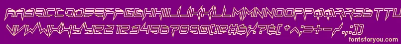 Шрифт lethal injector hollow2 italic – жёлтые шрифты на фиолетовом фоне