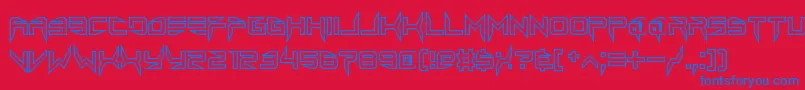 lethal injector hollow2 Font – Blue Fonts on Red Background