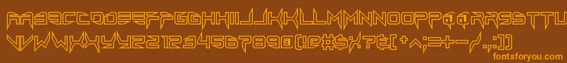 lethal injector hollow2-Schriftart – Orangefarbene Schriften auf braunem Hintergrund