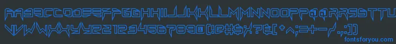 フォントlethal injector hollow2 – 黒い背景に青い文字