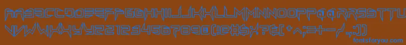 lethal injector hollow2-Schriftart – Blaue Schriften auf braunem Hintergrund