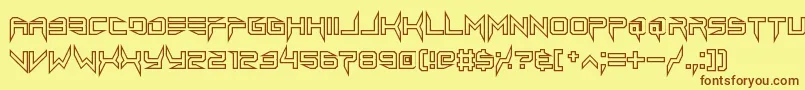 lethal injector hollow2-Schriftart – Braune Schriften auf gelbem Hintergrund