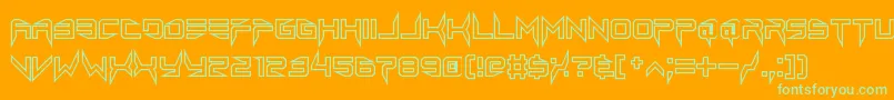 lethal injector hollow2 Font – Green Fonts on Orange Background