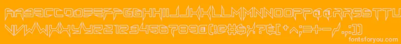 lethal injector hollow2-Schriftart – Rosa Schriften auf orangefarbenem Hintergrund