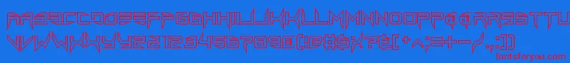 lethal injector hollow2-Schriftart – Rote Schriften auf blauem Hintergrund