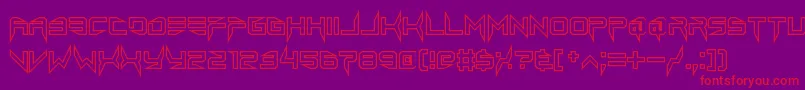 フォントlethal injector hollow2 – 紫の背景に赤い文字