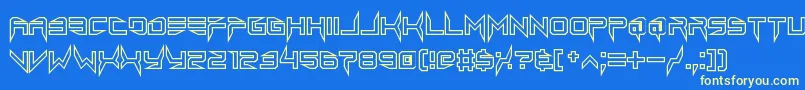 lethal injector hollow2 Font – Yellow Fonts on Blue Background