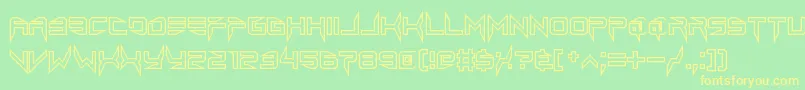 lethal injector hollow2 Font – Yellow Fonts on Green Background