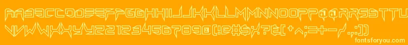 lethal injector hollow2 Font – Yellow Fonts on Orange Background