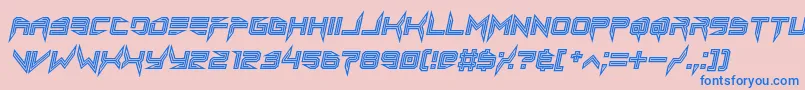 フォントlethal injector inline italic – ピンクの背景に青い文字
