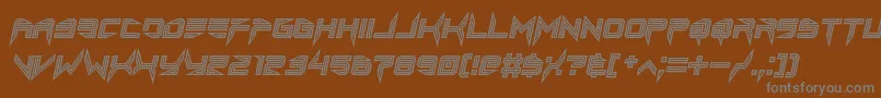 Шрифт lethal injector inline italic – серые шрифты на коричневом фоне