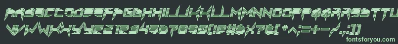 lethal injector inline italic Font – Green Fonts on Black Background