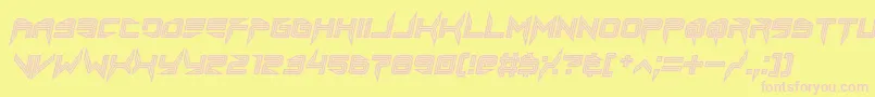 lethal injector inline italic-Schriftart – Rosa Schriften auf gelbem Hintergrund