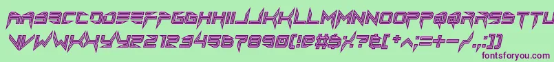 Шрифт lethal injector inline italic – фиолетовые шрифты на зелёном фоне