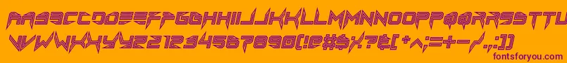 lethal injector inline italic Font – Purple Fonts on Orange Background