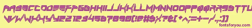 lethal injector inline italic Font – Purple Fonts on Yellow Background