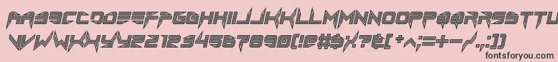 lethal injector inline italic-Schriftart – Schwarze Schriften auf rosa Hintergrund