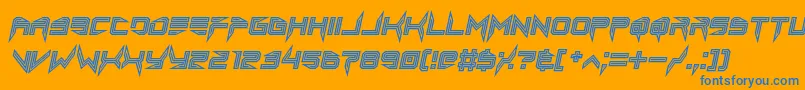 lethal injector inline italic Font – Blue Fonts on Orange Background