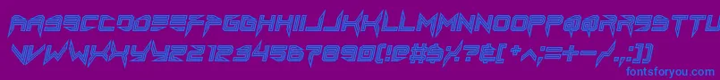 Шрифт lethal injector inline italic – синие шрифты на фиолетовом фоне