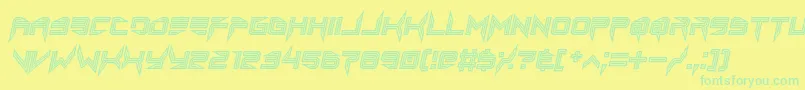 Шрифт lethal injector inline italic – зелёные шрифты на жёлтом фоне