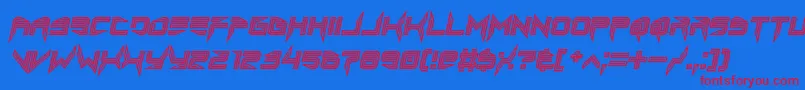 lethal injector inline italic Font – Red Fonts on Blue Background