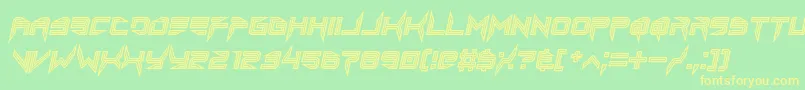 Шрифт lethal injector inline italic – жёлтые шрифты на зелёном фоне