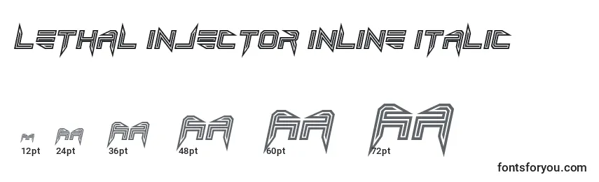 Размеры шрифта Lethal injector inline italic (132459)