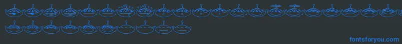 フォントAlienconsTwo – 黒い背景に青い文字