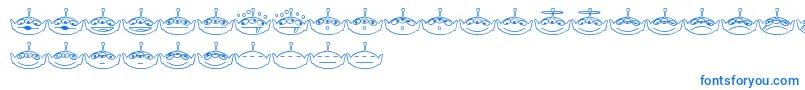 フォントAlienconsTwo – 白い背景に青い文字