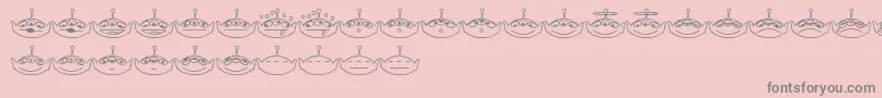 フォントAlienconsTwo – ピンクの背景に灰色の文字