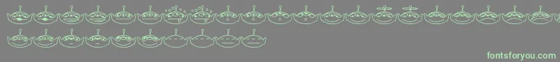 AlienconsTwo-fontti – vihreät fontit harmaalla taustalla