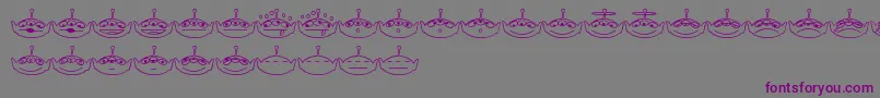 フォントAlienconsTwo – 紫色のフォント、灰色の背景