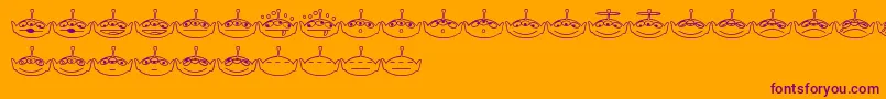 AlienconsTwo Font – Purple Fonts on Orange Background