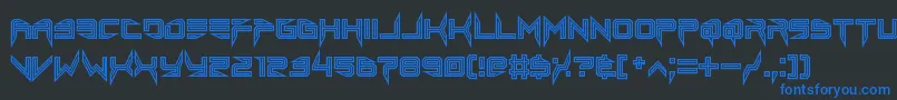 lethal injector inline Font – Blue Fonts on Black Background