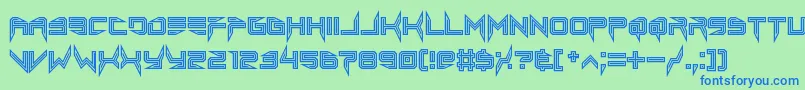 Шрифт lethal injector inline – синие шрифты на зелёном фоне