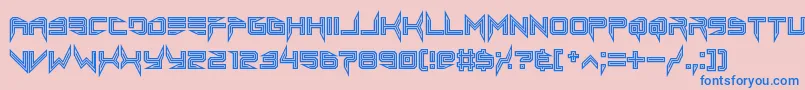 lethal injector inline-Schriftart – Blaue Schriften auf rosa Hintergrund