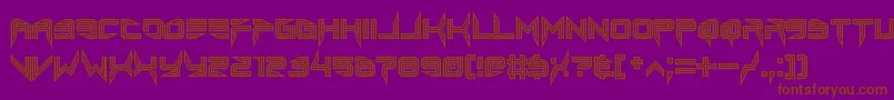 lethal injector inline-Schriftart – Braune Schriften auf violettem Hintergrund