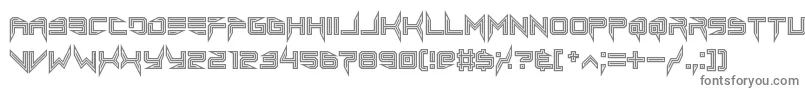 lethal injector inline-Schriftart – Graue Schriften auf weißem Hintergrund