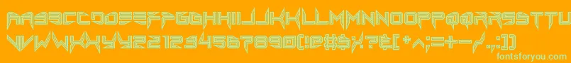 Шрифт lethal injector inline – зелёные шрифты на оранжевом фоне