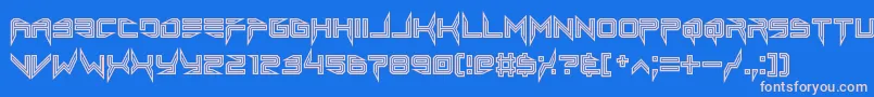 lethal injector inline-Schriftart – Rosa Schriften auf blauem Hintergrund