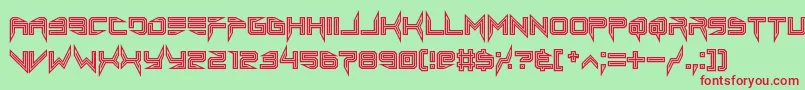 Шрифт lethal injector inline – красные шрифты на зелёном фоне