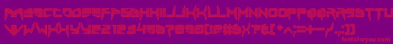 Шрифт lethal injector inline – красные шрифты на фиолетовом фоне