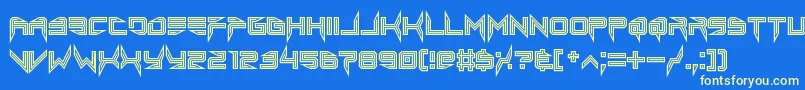 Шрифт lethal injector inline – жёлтые шрифты на синем фоне