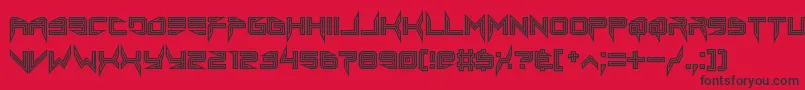 フォントlethal injector inline – 赤い背景に黒い文字