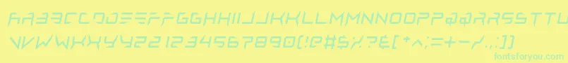 lethal injector regular italic Font – Green Fonts on Yellow Background