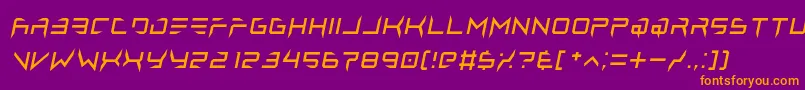 lethal injector regular italic Font – Orange Fonts on Purple Background